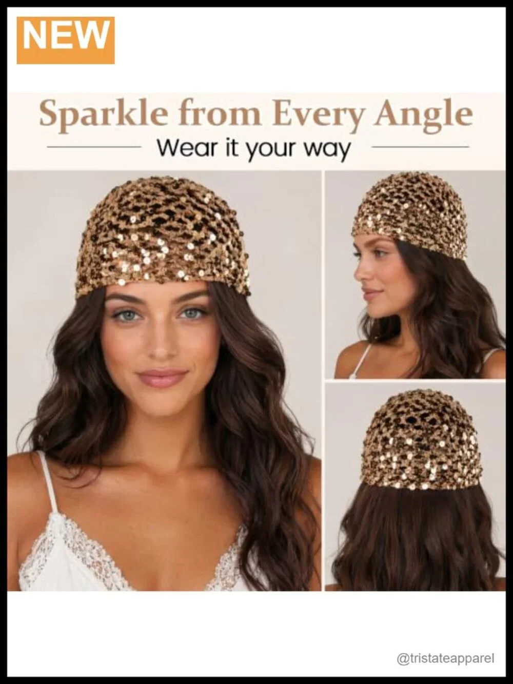 100% Cotton Handmade Sequin Crochet Beanie Hat Boho Skull Cap